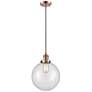 Franklin Beacon 10" Wide Copper Corded Mini Pendant w/ Clear Shade