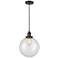 Franklin Beacon 10" Wide Matte Black Corded Mini Pendant w/ Clear Shad