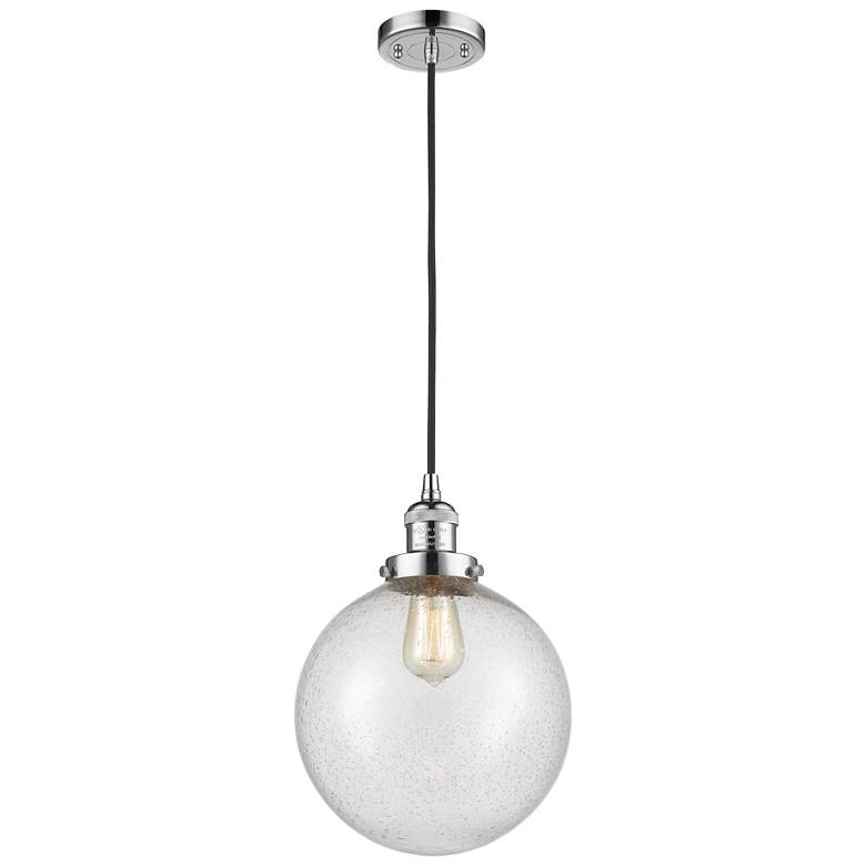 Image 1 Franklin Beacon 10" Wide Polished Chrome Corded Mini Pendant w/ Seedy