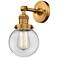 Franklin Beacon 12" High Brushed Brass Sconce w/ Clear Shade