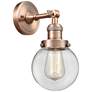 Franklin Beacon 12" High Copper Sconce w/ Clear Shade