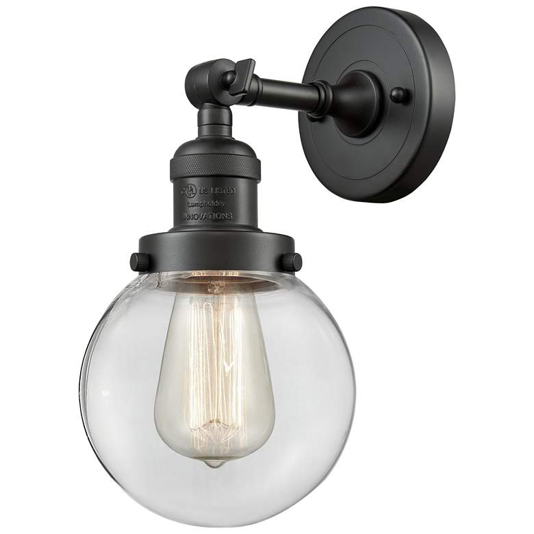 Image 1 Franklin Beacon 12" High Oil Rubbed Bronze Sconce w/ Clear Shade