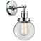 Franklin Beacon 12" High Polished Chrome Sconce w/ Clear Shade