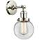 Franklin Beacon 12" High Polished Nickel Sconce w/ Clear Shade