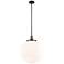 Franklin Beacon 16"W Black Brass Stemmed Pendant w/ White Shade