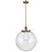 Franklin Beacon 16"W Brushed Brass Stemmed Pendant w/ Clear Shade