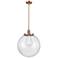 Franklin Beacon 16"W Copper Stemmed Pendant w/ Clear Shade