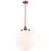 Franklin Beacon 16"W Copper Stemmed Pendant w/ White Shade