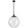Franklin Beacon 16"W Matte Black Stemmed Pendant w/ Clear Shade
