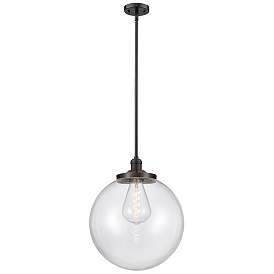 Image1 of Franklin Beacon 16"W Oil Rubbed Bronze Stemmed Pendant w/ Clear Shade