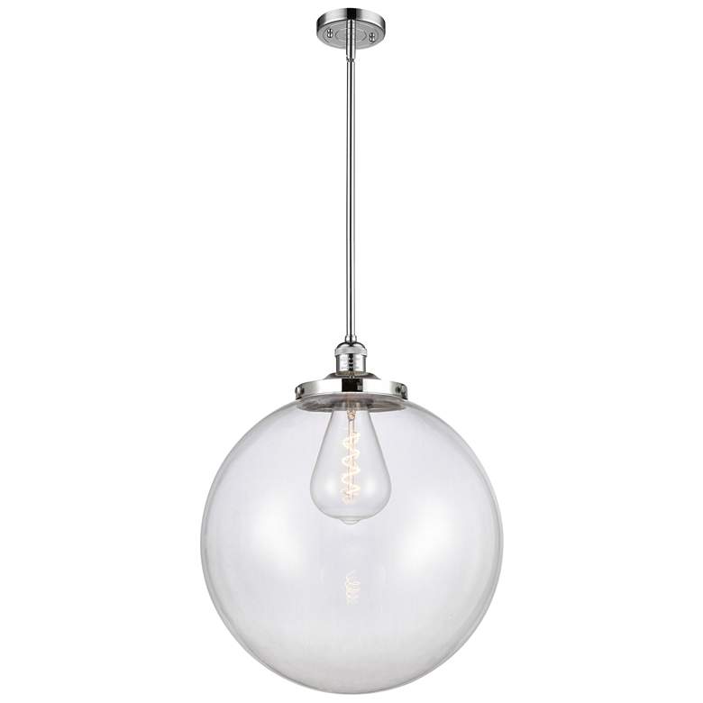 Image 1 Franklin Beacon 18"W Polished Chrome Stemmed Pendant w/ Clear Shade