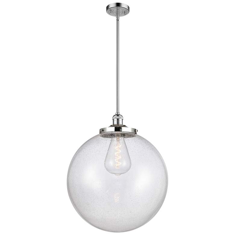 Image 1 Franklin Beacon 18"W Polished Chrome Stemmed Pendant w/ Seedy Shade