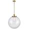 Franklin Beacon 18"W Satin Gold Stemmed Pendant w/ Clear Shade