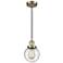 Franklin Beacon 6" Wide Antique Brass Corded Mini Pendant w/ Seedy Sha