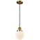 Franklin Beacon 6" Wide Brushed Brass Corded Mini Pendant w/ White Sha