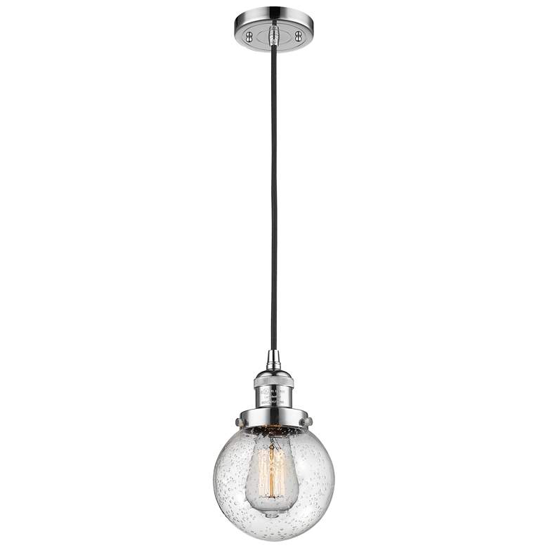 Image 1 Franklin Beacon 6" Wide Polished Chrome Corded Mini Pendant w/ Seedy S