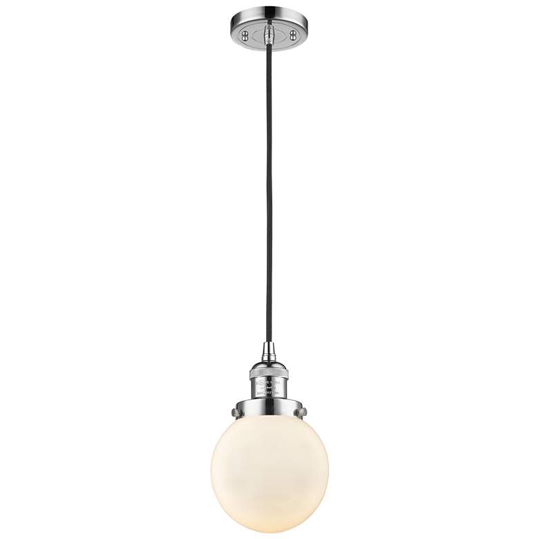 Image 1 Franklin Beacon 6" Wide Polished Chrome Corded Mini Pendant w/ White S