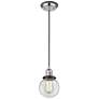 Franklin Beacon 6" Wide Polished Nickel Corded Mini Pendant w/ Clear S