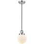 Franklin Beacon 6" Wide Polished Nickel Corded Mini Pendant w/ White S