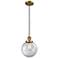 Franklin Beacon 8" Wide Brushed Brass Corded Mini Pendant w/ Clear Sha