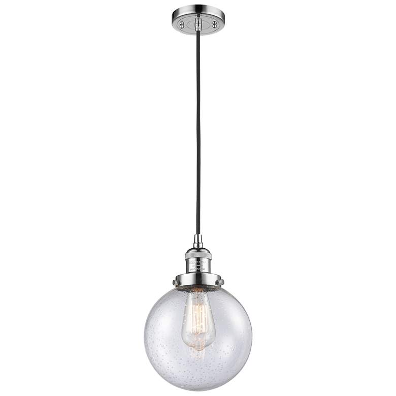 Image 1 Franklin Beacon 8" Wide Polished Chrome Corded Mini Pendant w/ Seedy S
