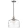 Franklin Bell 12" Brushed Nickel Corded Mini Pendant w/ Deco Shade