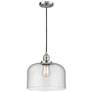 Franklin Bell 12" Brushed Nickel Corded Mini Pendant w/ Seedy Shade