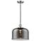 Franklin Bell 12" Brushed Nickel Corded Mini Pendant w/ Smoke Shade