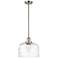 Franklin Bell 12" Brushed Nickel Stemmed Mini Pendant w/ Deco Shade