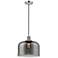 Franklin Bell 12" Polished Nickel Corded Mini Pendant w/ Smoke Shade