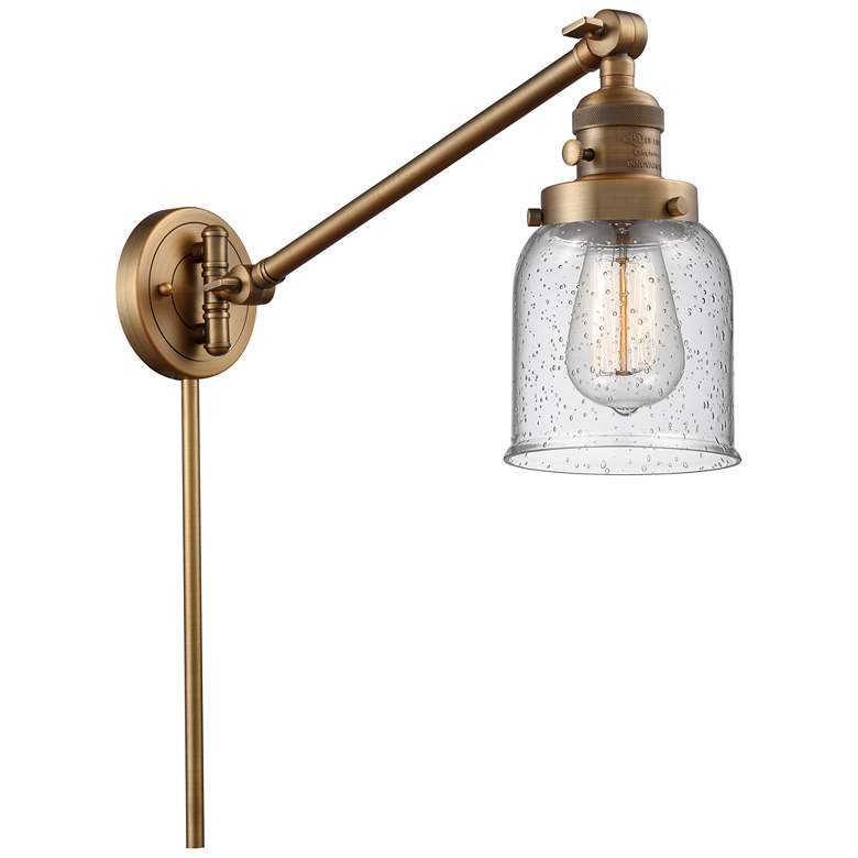 Image 1 Franklin Bell 25" High Brushed Brass Swing Arm w/ Seedy Shade
