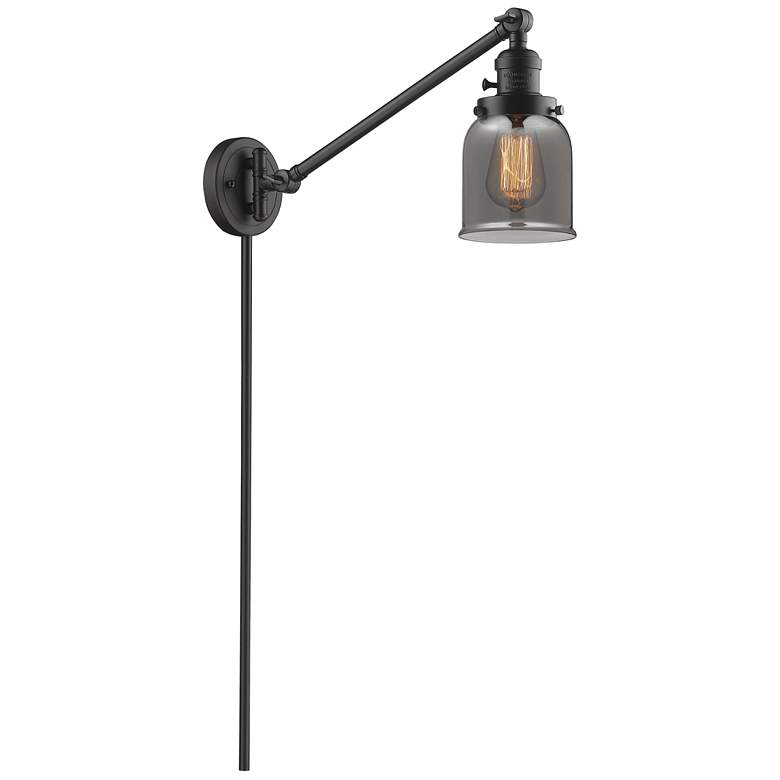 Image 1 Franklin Bell 25" High Oil Rubbed Bronze Swing Arm w/ Plated Smoke Sha