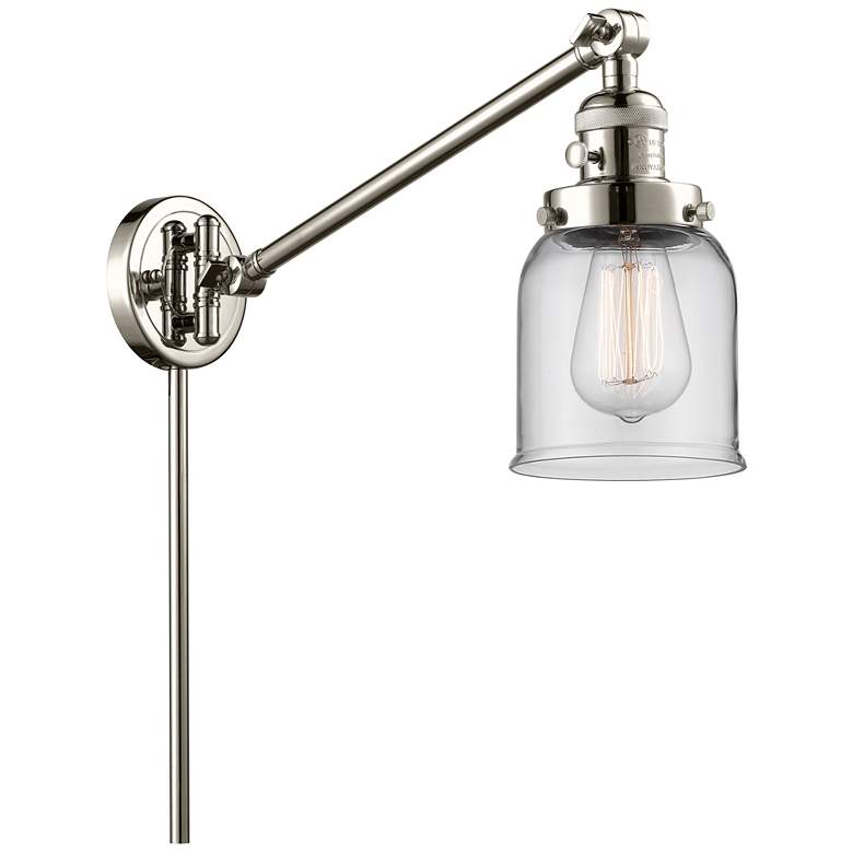 Image 1 Franklin Bell 25" High Polished Nickel Swing Arm w/ Clear Shade