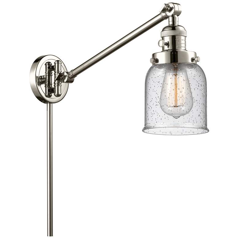 Image 1 Franklin Bell 25" High Polished Nickel Swing Arm w/ Seedy Shade