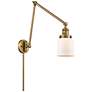 Franklin Bell 30" High Brushed Brass Swing Arm w/ Matte White Shade