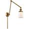 Franklin Bell 30" High Brushed Brass Swing Arm w/ Matte White Shade