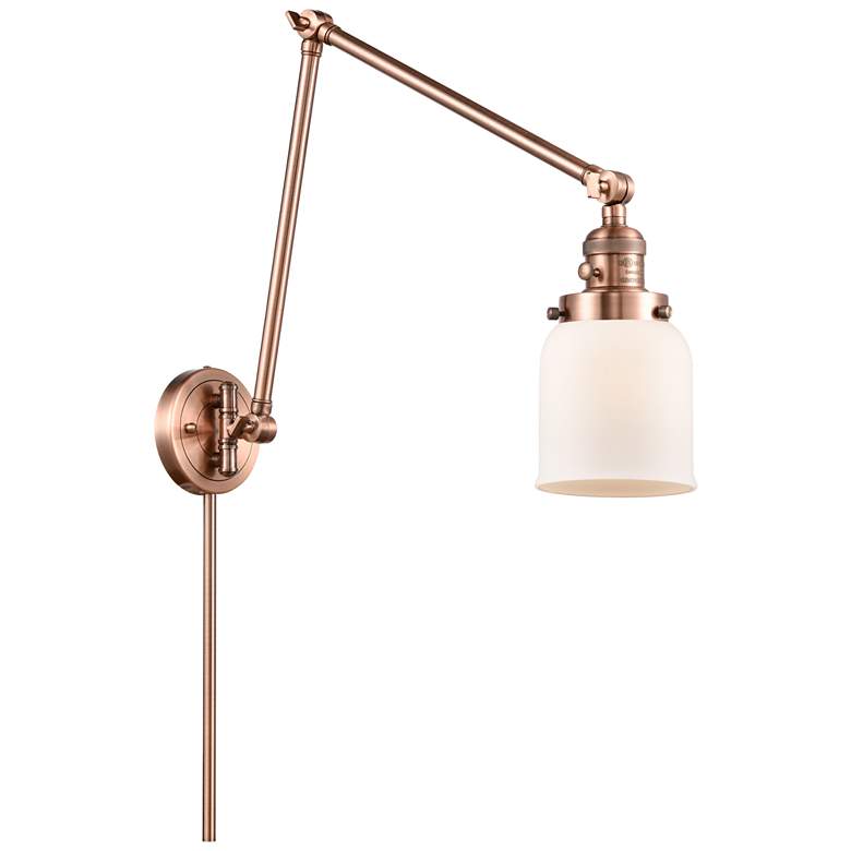 Image 1 Franklin Bell 30" High Copper Swing Arm w/ Matte White Shade