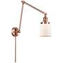 Franklin Bell 30" High Copper Swing Arm w/ Matte White Shade