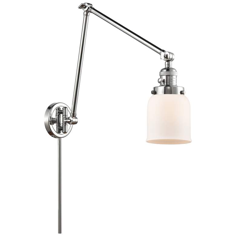 Image 1 Franklin Bell 30" High Polished Chrome Swing Arm w/ Matte White Shade