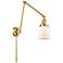 Franklin Bell 30" High Satin Gold Swing Arm w/ Matte White Shade