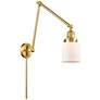 Franklin Bell 30" High Satin Gold Swing Arm w/ Matte White Shade