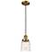 Franklin Bell 5" Brushed Brass Corded Mini Pendant w/ Deco Shade