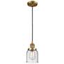 Franklin Bell 5" Brushed Brass Corded Mini Pendant w/ Seedy Shade