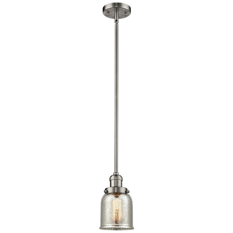 Image 1 Franklin Bell 5" Brushed Nickel Stemmed Mini Pendant w/ Mercury Shade