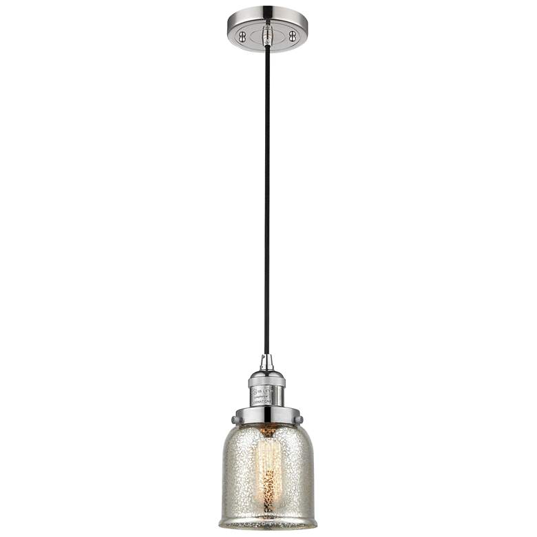 Image 1 Franklin Bell 5" Polished Nickel Corded Mini Pendant w/ Mercury Shade