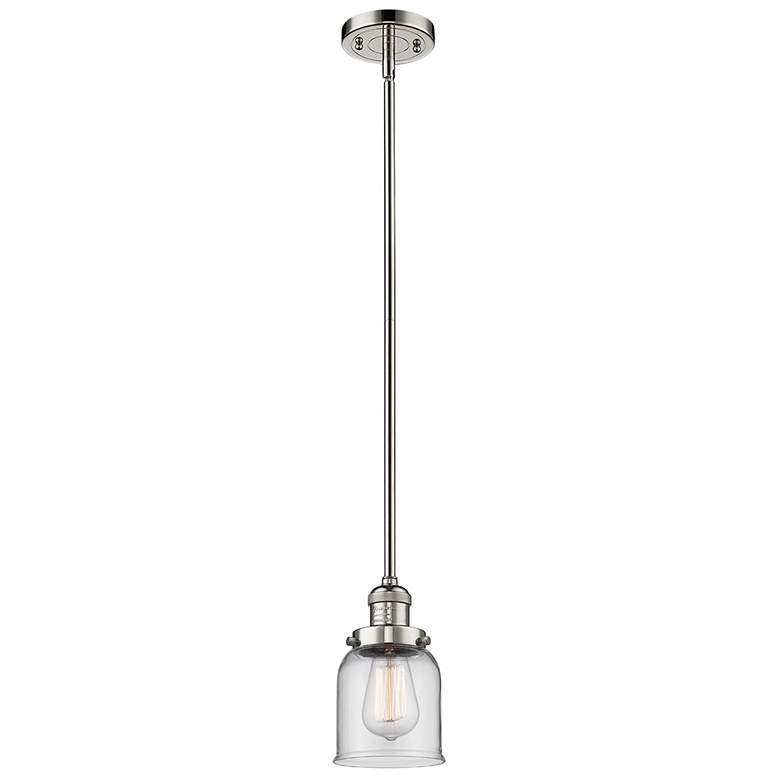 Image 1 Franklin Bell 5" Polished Nickel Stemmed Mini Pendant w/ Clear Shade