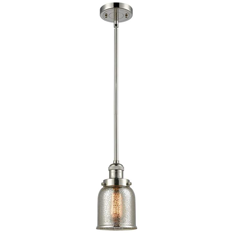 Image 1 Franklin Bell 5" Polished Nickel Stemmed Mini Pendant w/ Mercury Shade