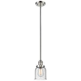 Image1 of Franklin Bell 5" Polished Nickel Stemmed Mini Pendant w/ Seedy Shade