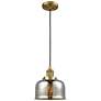 Franklin Bell 8" Brushed Brass Corded Mini Pendant w/ Mercury Shade