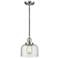 Franklin Bell 8" Brushed Nickel Corded Mini Pendant w/ Seedy Shade